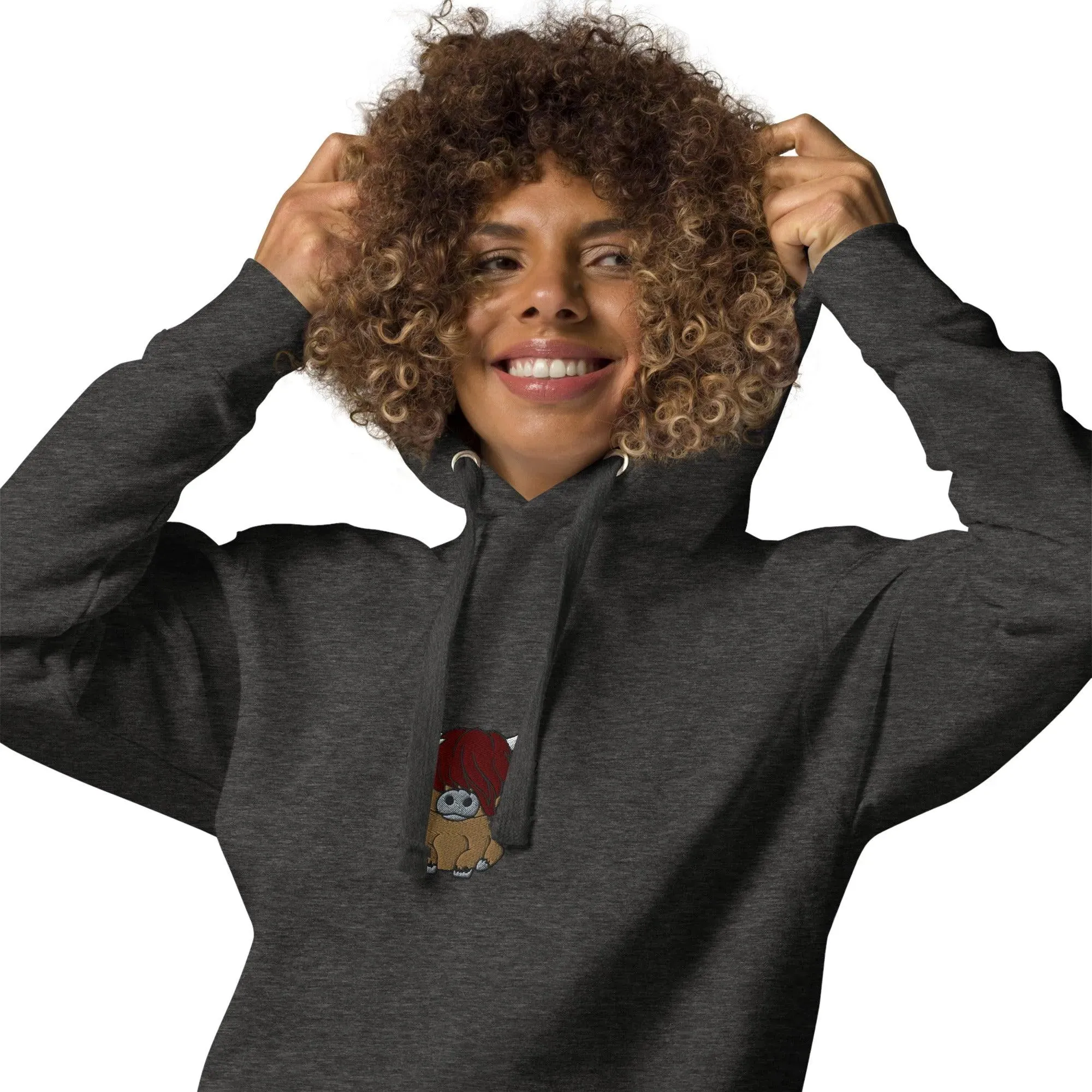 Scottish Higland Cow Embroidered Hoodie