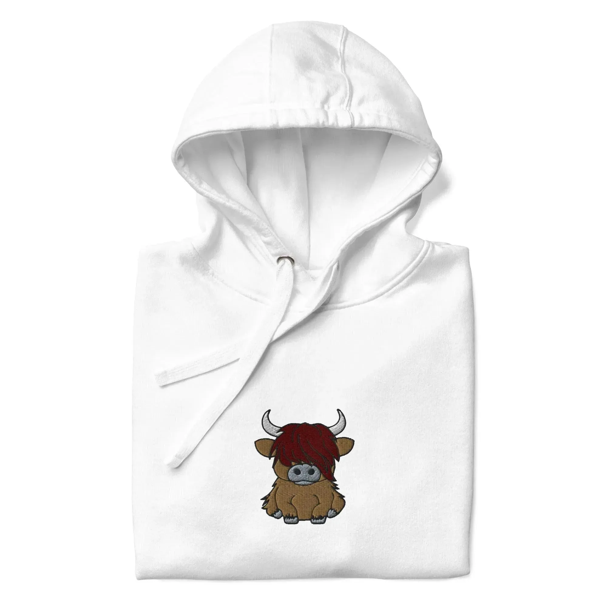 Scottish Higland Cow Embroidered Hoodie