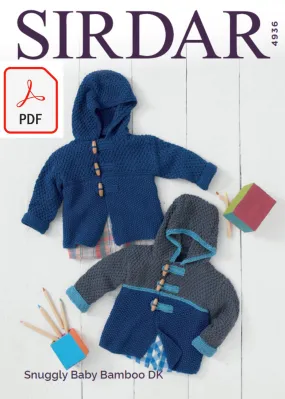 Sirdar 4936 Baby Boy´s Duffle Coat in Snuggly Baby Bamboo DK (PDF)