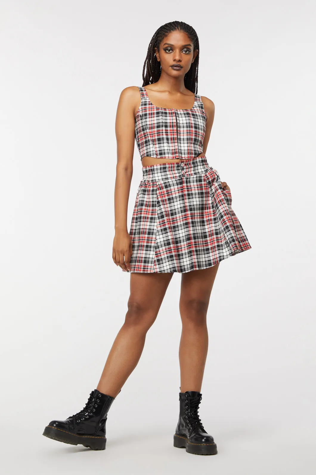 Skelly Tartan Mini Skirt
