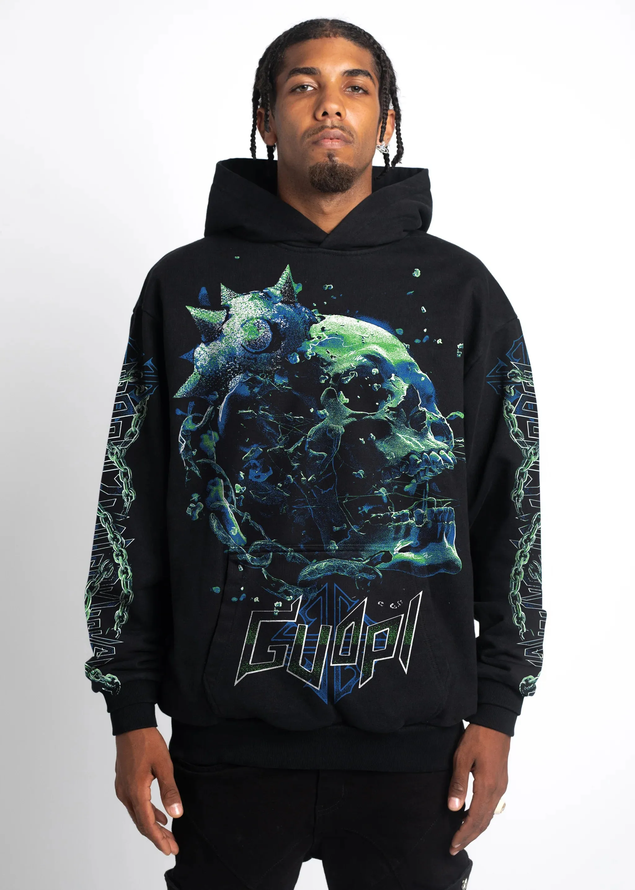 Skull Cracker Hoodie (Black) - 294SCH