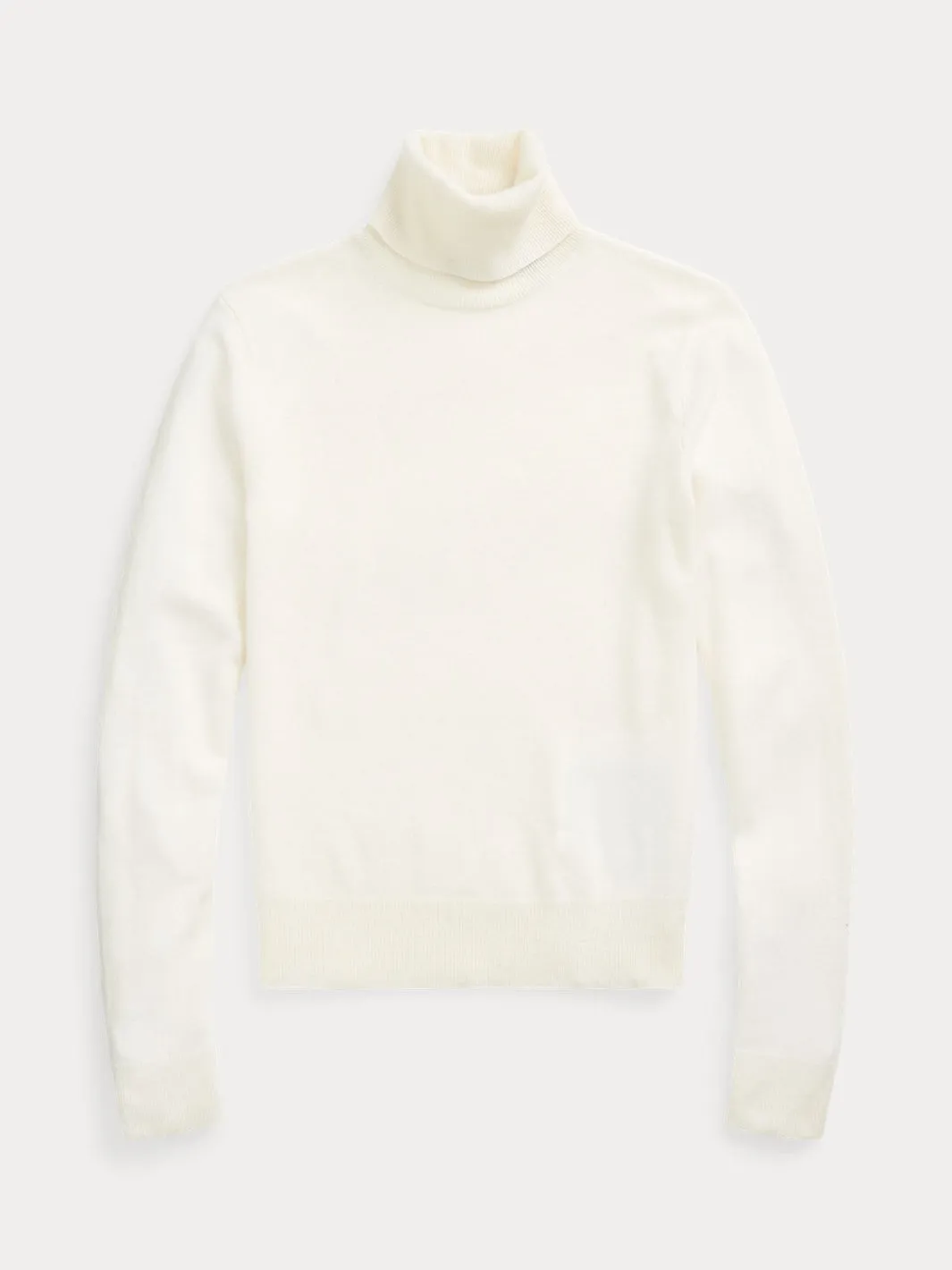 SLIM FIT CASHMERE TURTLENECK Kremfarget