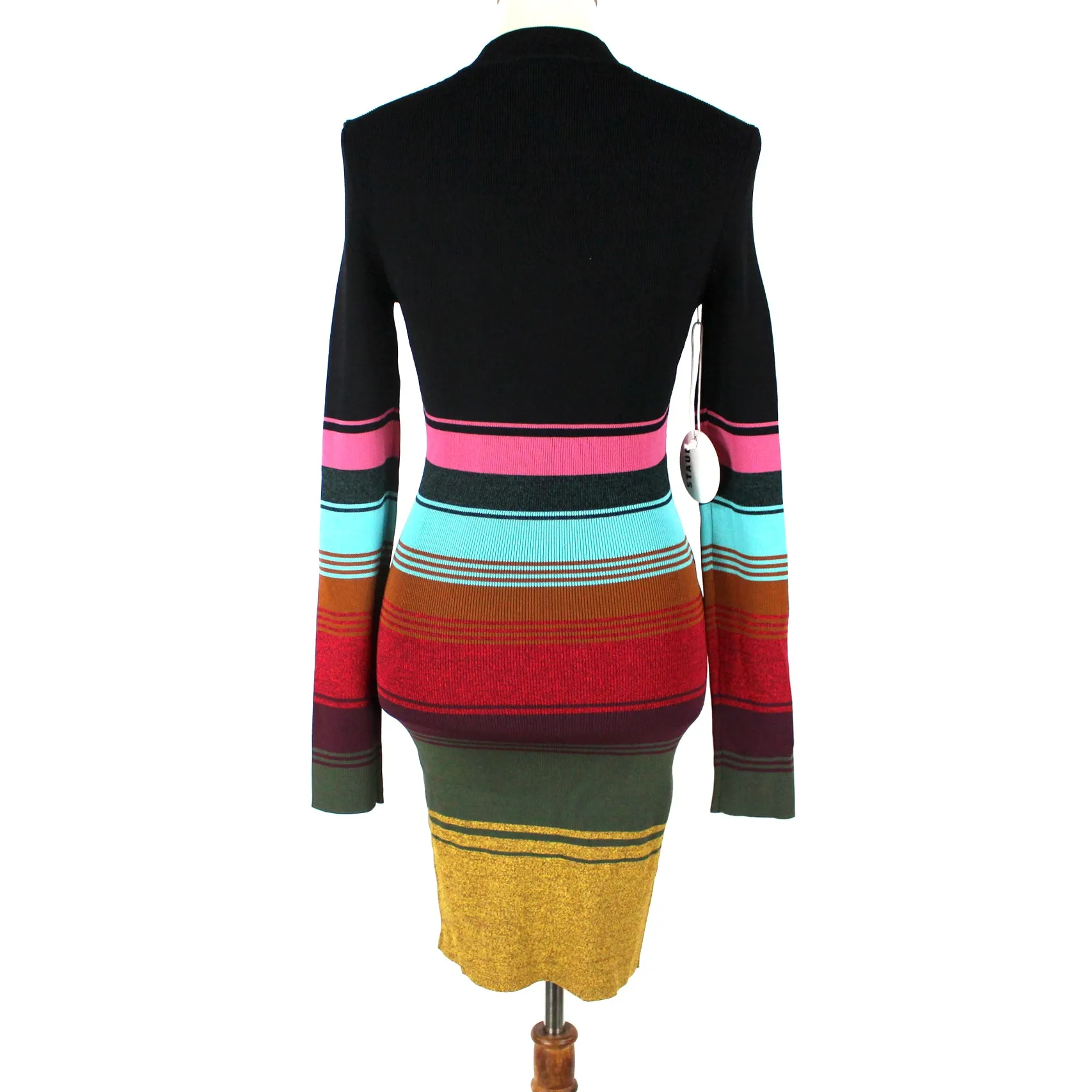 STAUD Clara Stripe Knit Dress