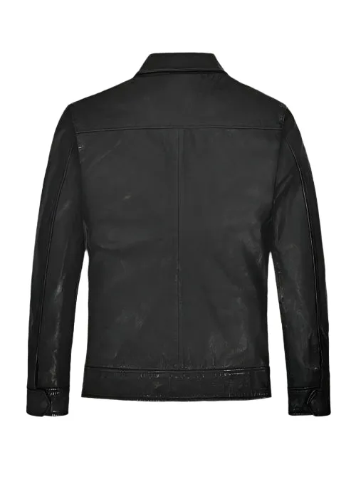 STEVE BURTON Black Leather Jacket