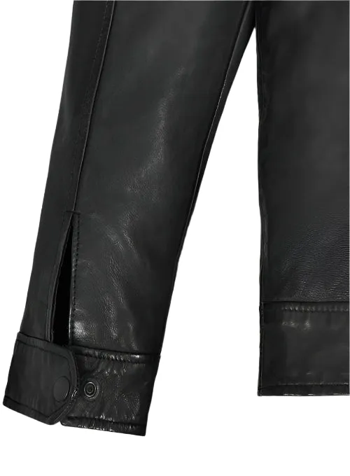 STEVE BURTON Black Leather Jacket
