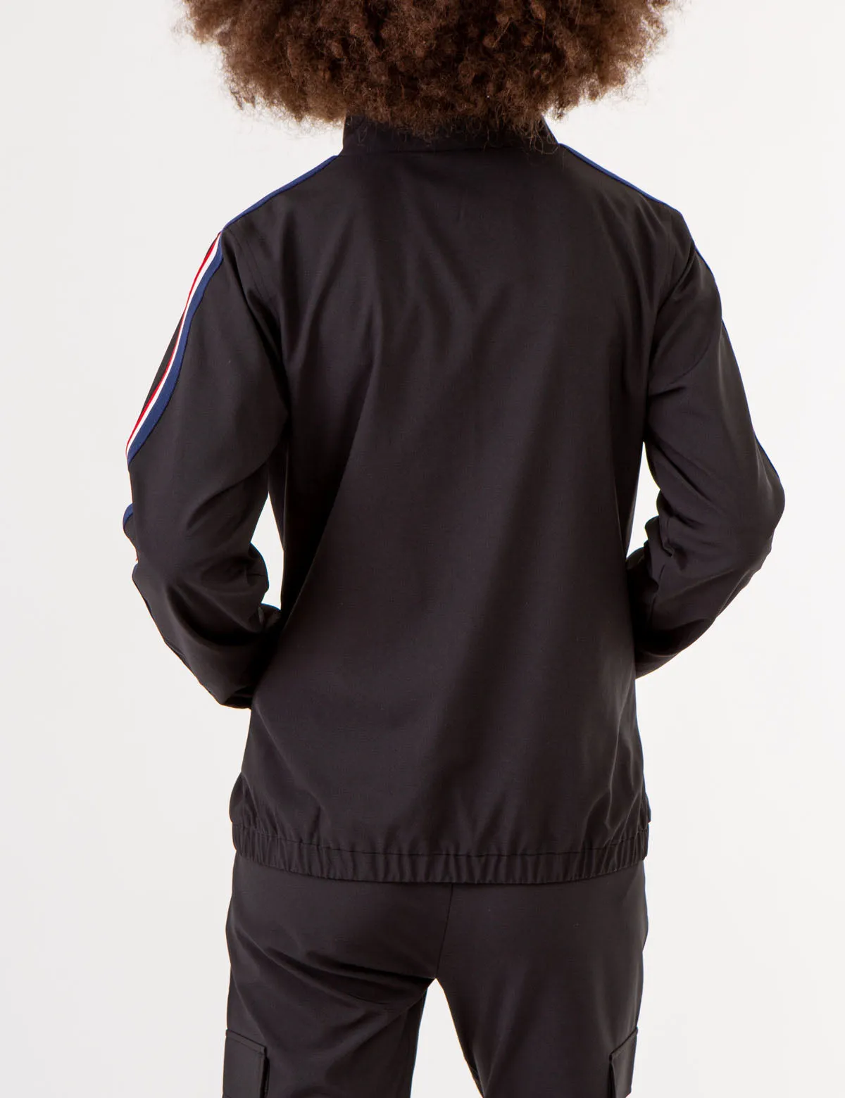 STRETCH WOVEN SIDE TAPE TRACK JACKET