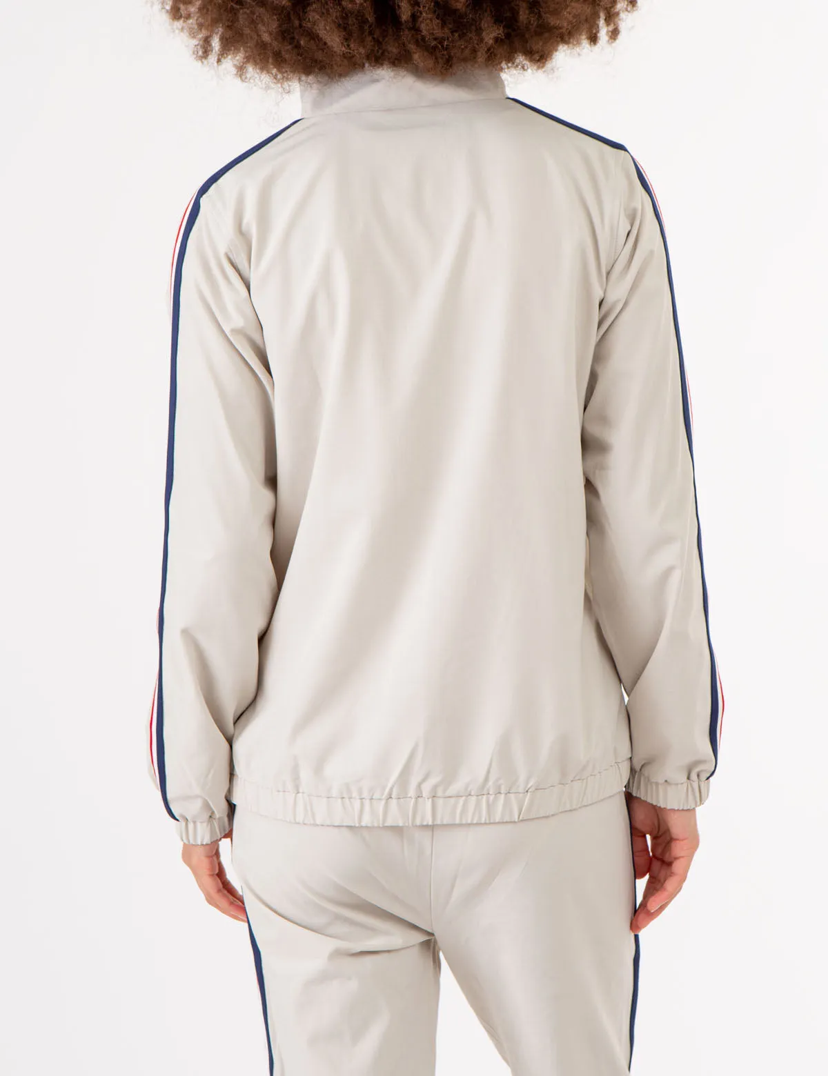 STRETCH WOVEN SIDE TAPE TRACK JACKET