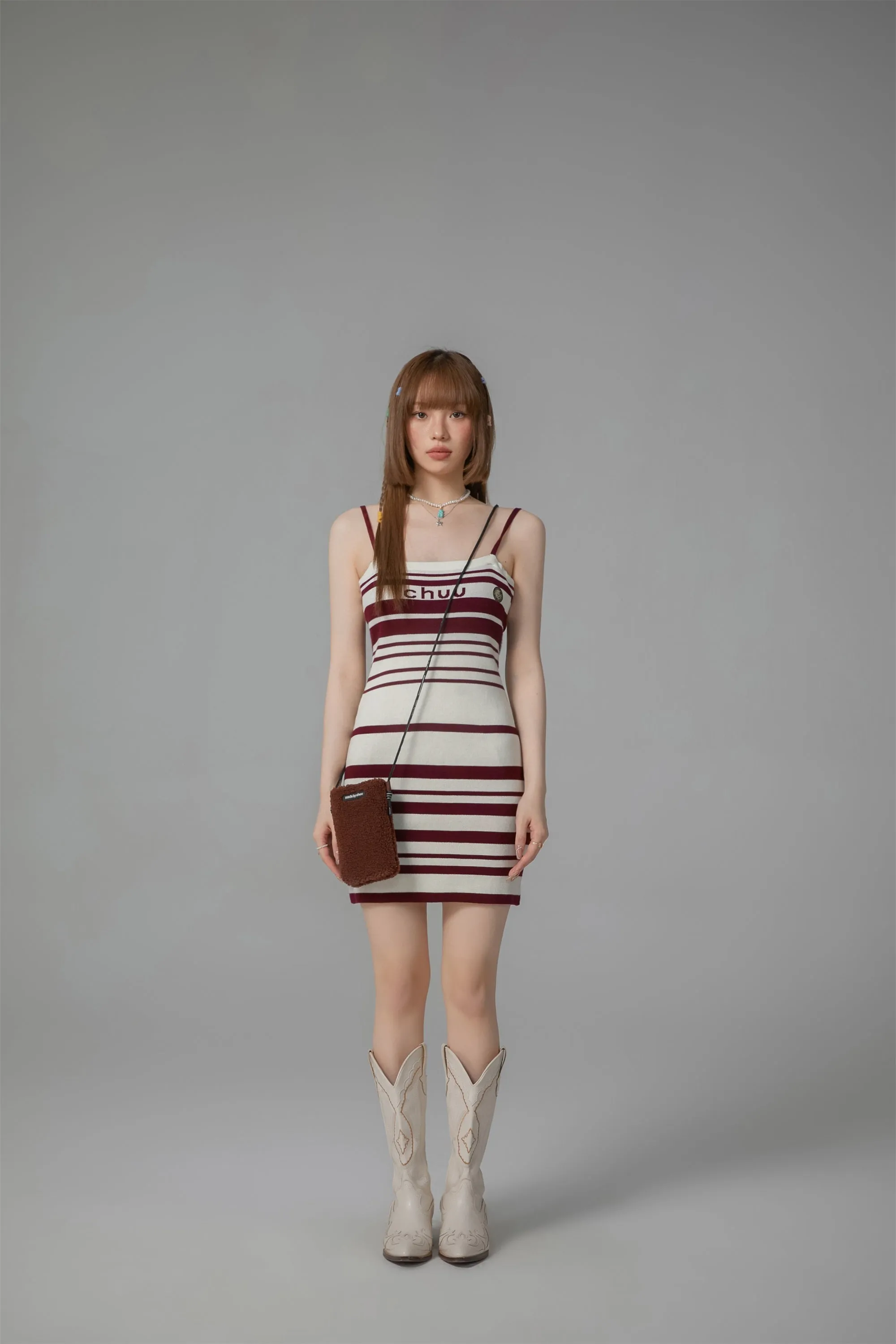 Stripe Knit Bustier Dress