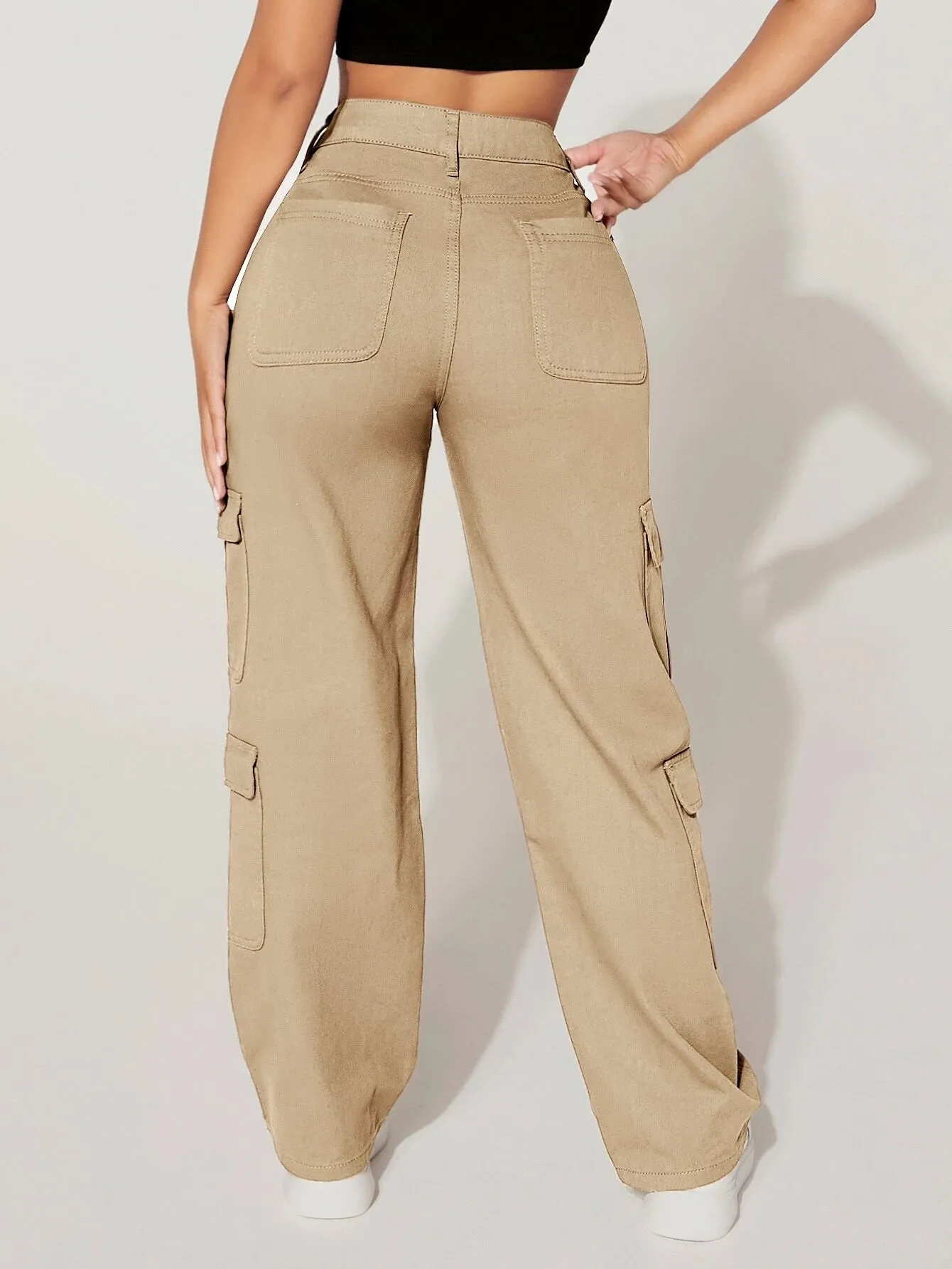 Stylish Flap Pocket Cargo Jeans