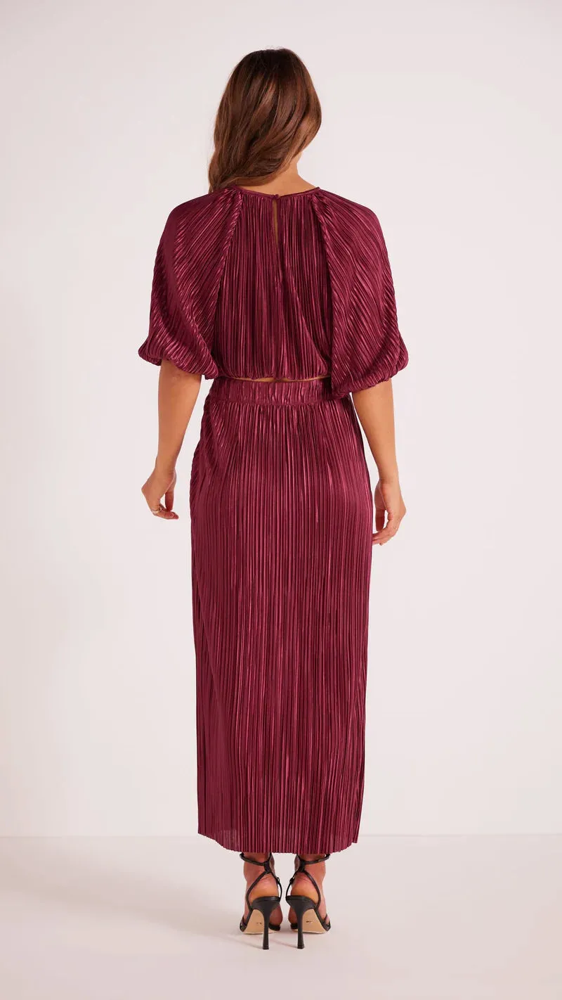 Tilla Plisse Midi Skirt