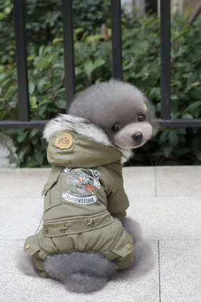 Toby's Super Cool Pet / Dog Hooded Puffer Snowsuit