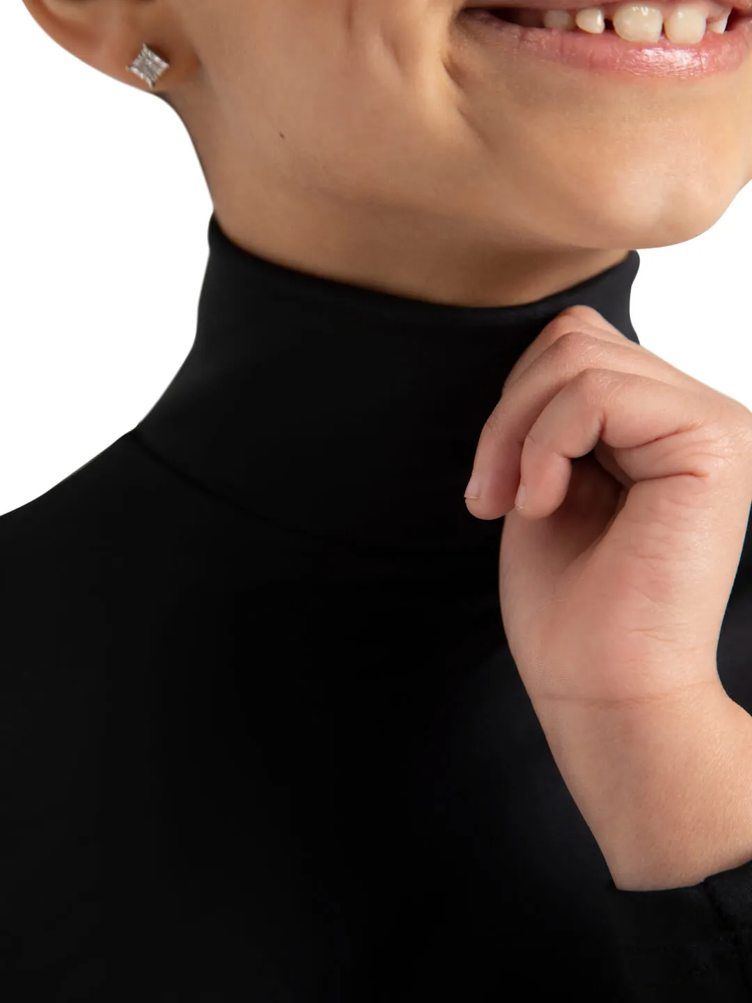 Turtleneck Long Sleeve Top - Girls
