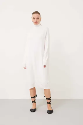 Turtleneck Sweater Dress Cream