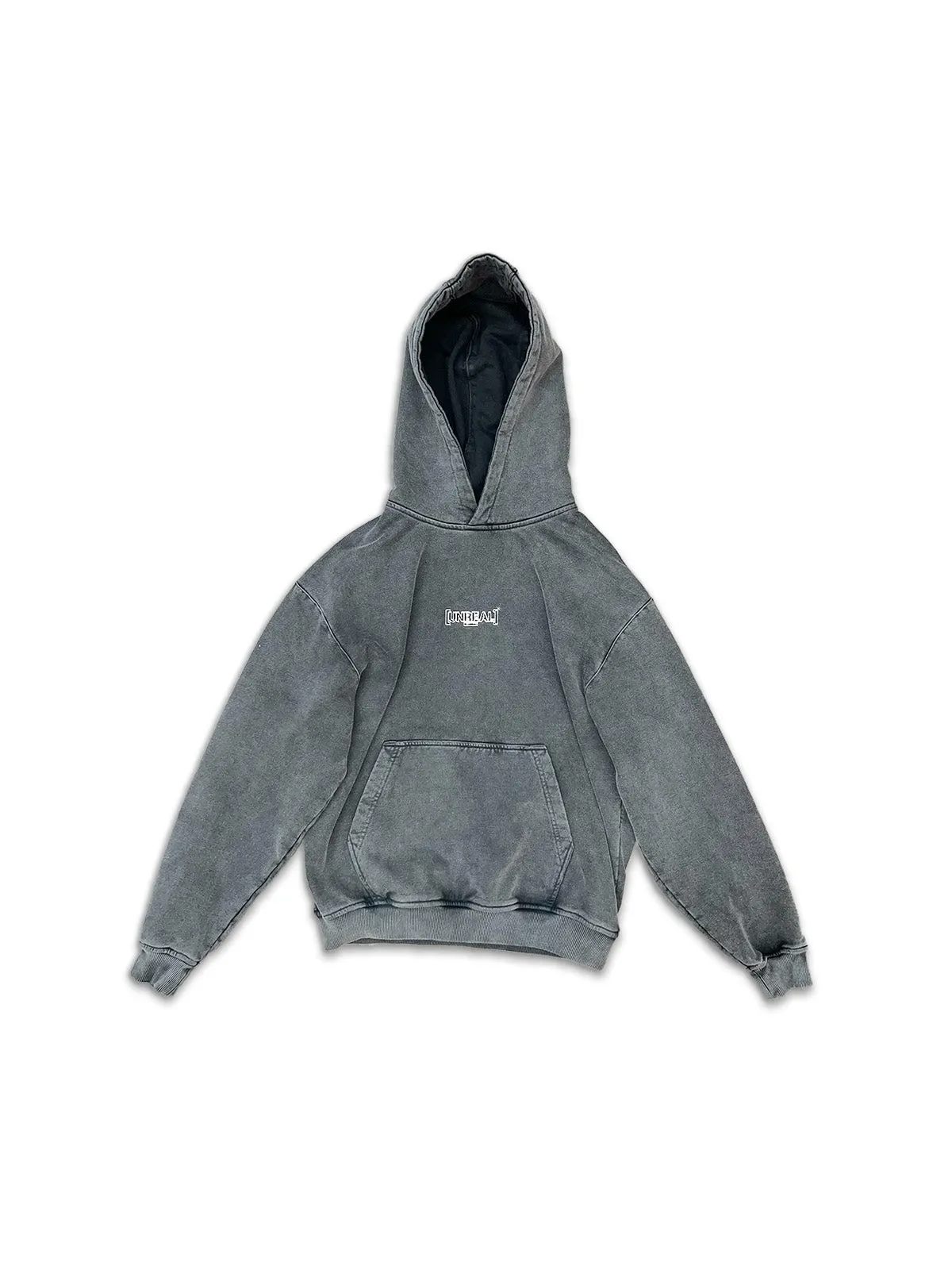 UNREAL OG Iron logo Hoodie Stone Washed Grey