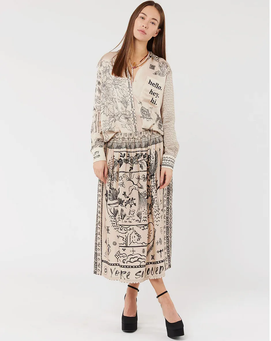 Vanessa printed Midi Skirt / Blossom