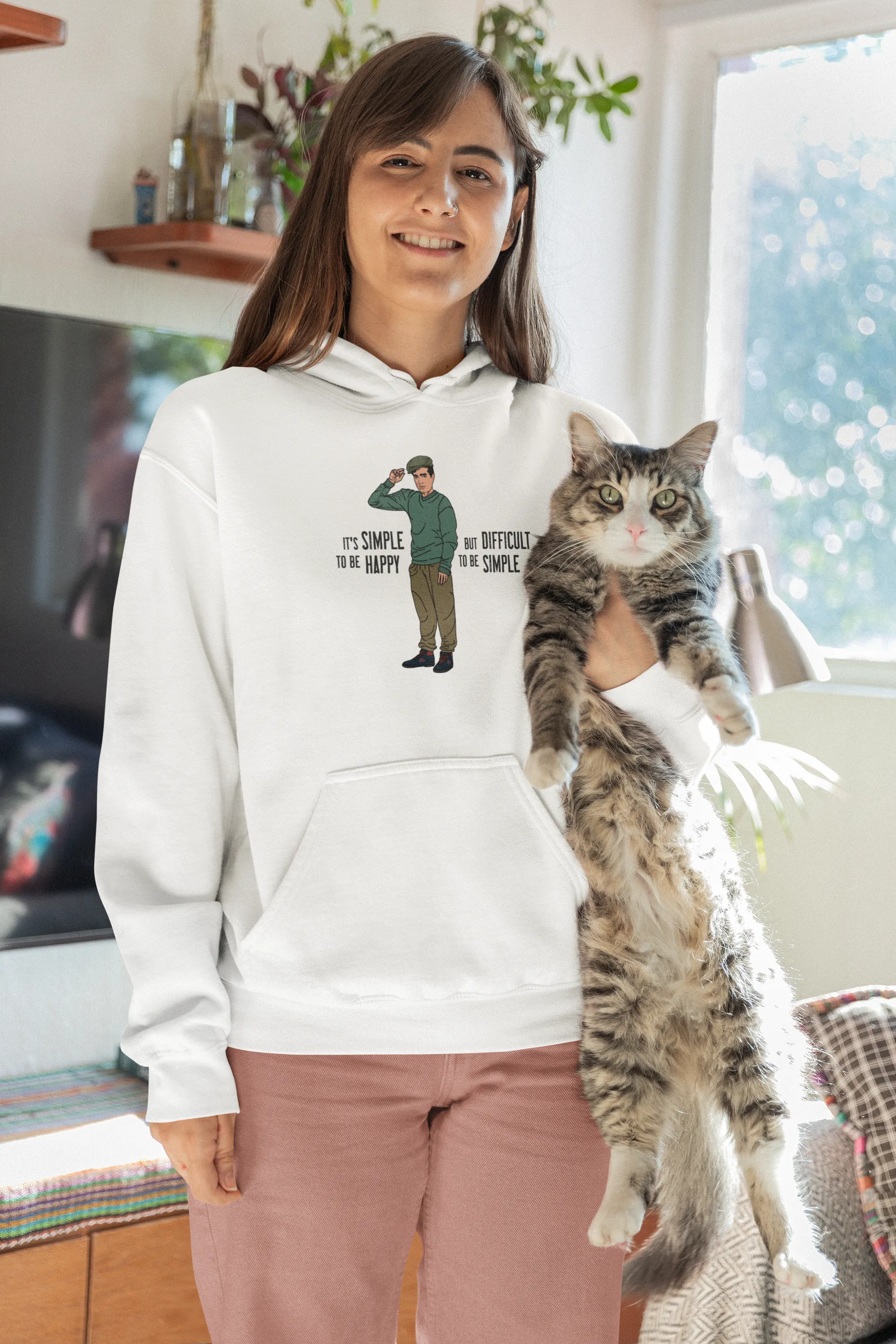 Vintage Simplicity - The Life Mantra Fleece Hoodie