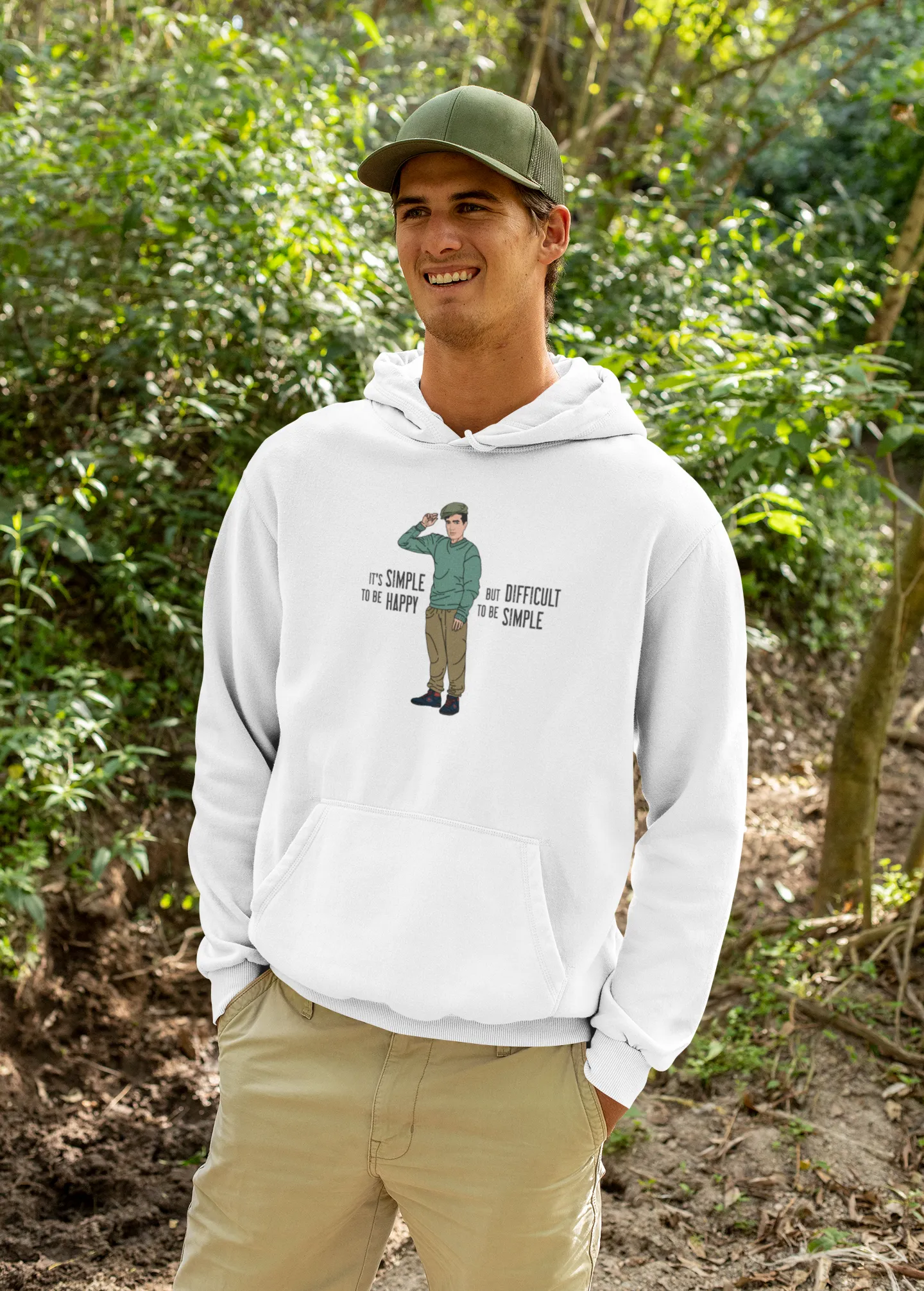 Vintage Simplicity - The Life Mantra Fleece Hoodie