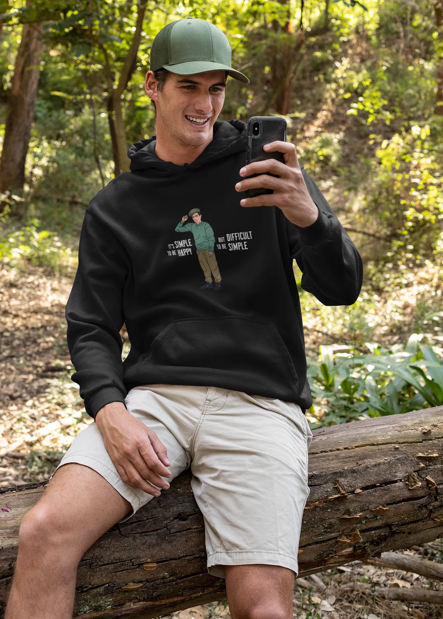 Vintage Simplicity - The Life Mantra Fleece Hoodie
