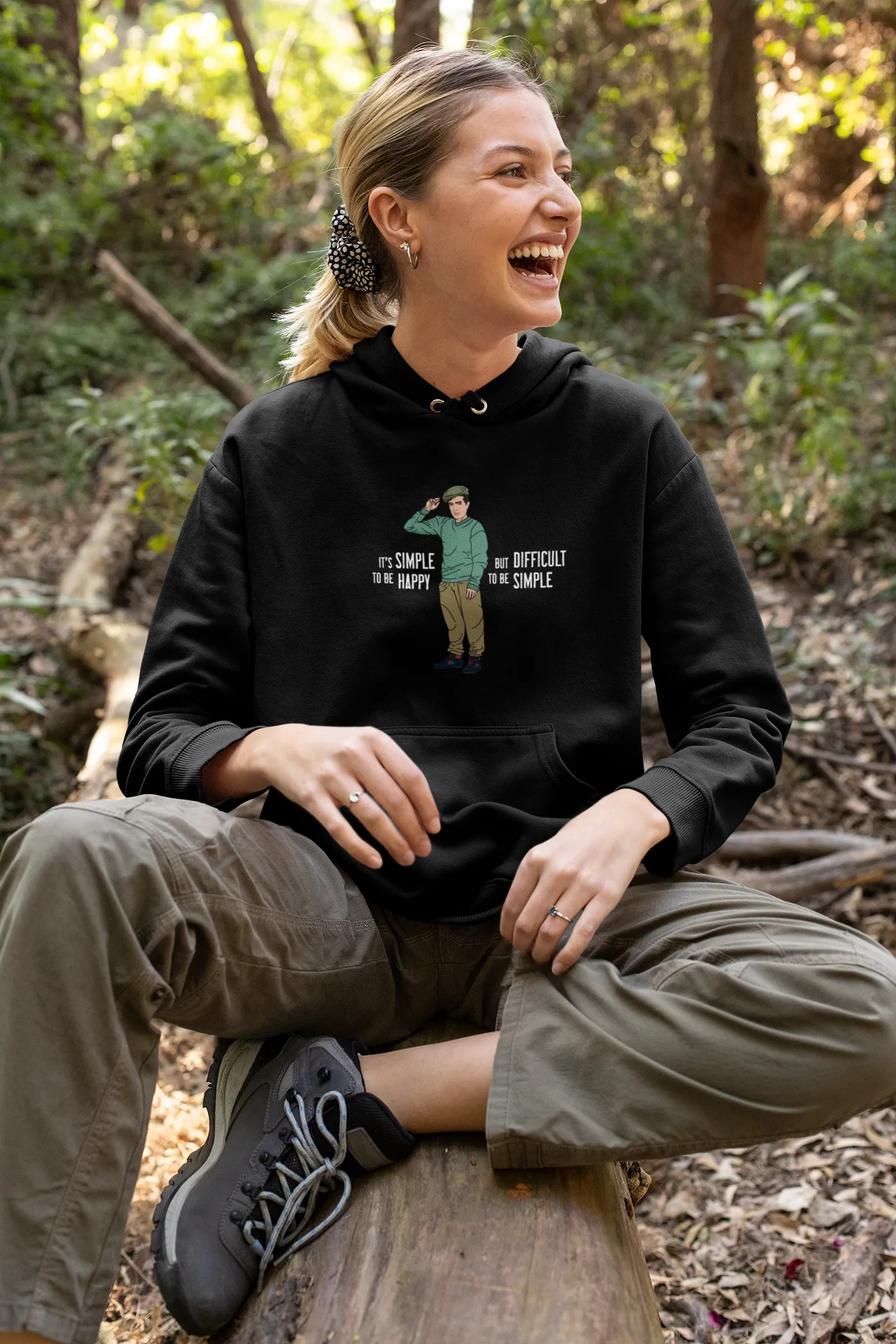 Vintage Simplicity - The Life Mantra Fleece Hoodie
