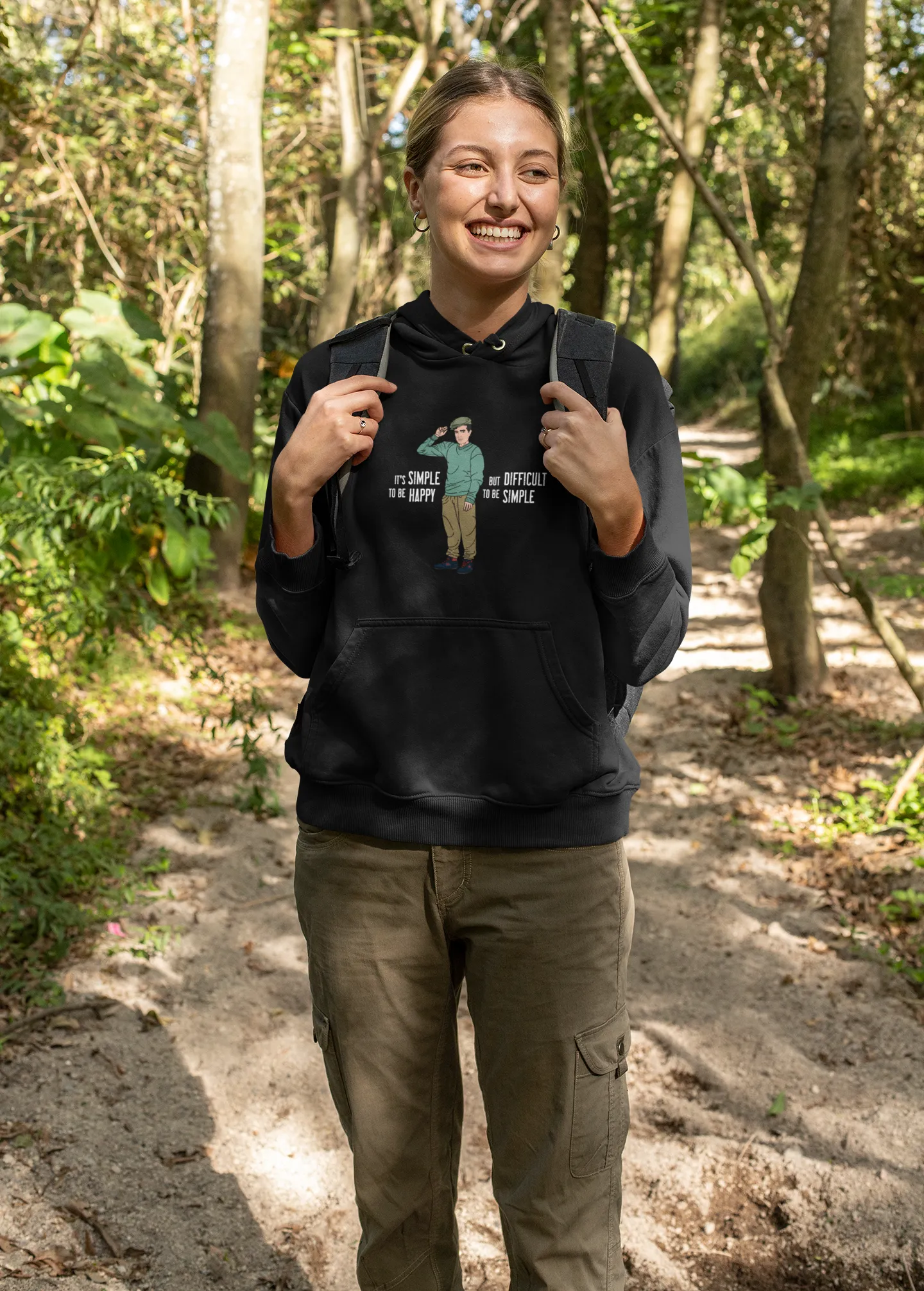 Vintage Simplicity - The Life Mantra Fleece Hoodie