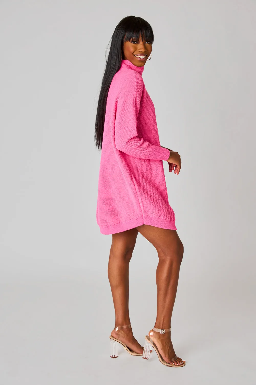 Wannabe Sweater Dress - Rose