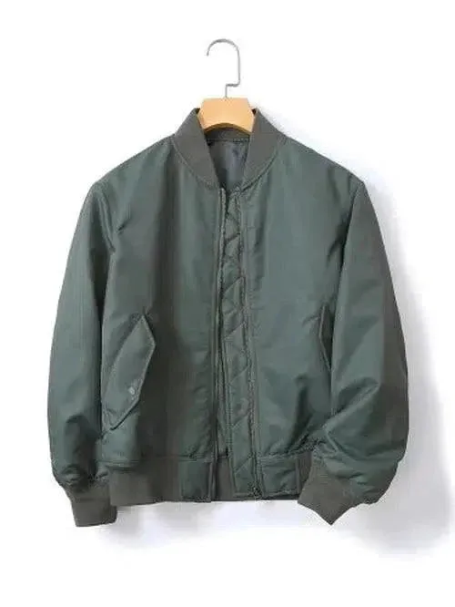 Wenkouban-Winter outfits Christmas Retro Long Sleeve Zipper Bomber Jacket