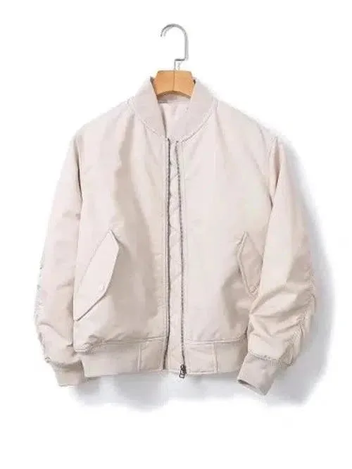 Wenkouban-Winter outfits Christmas Retro Long Sleeve Zipper Bomber Jacket