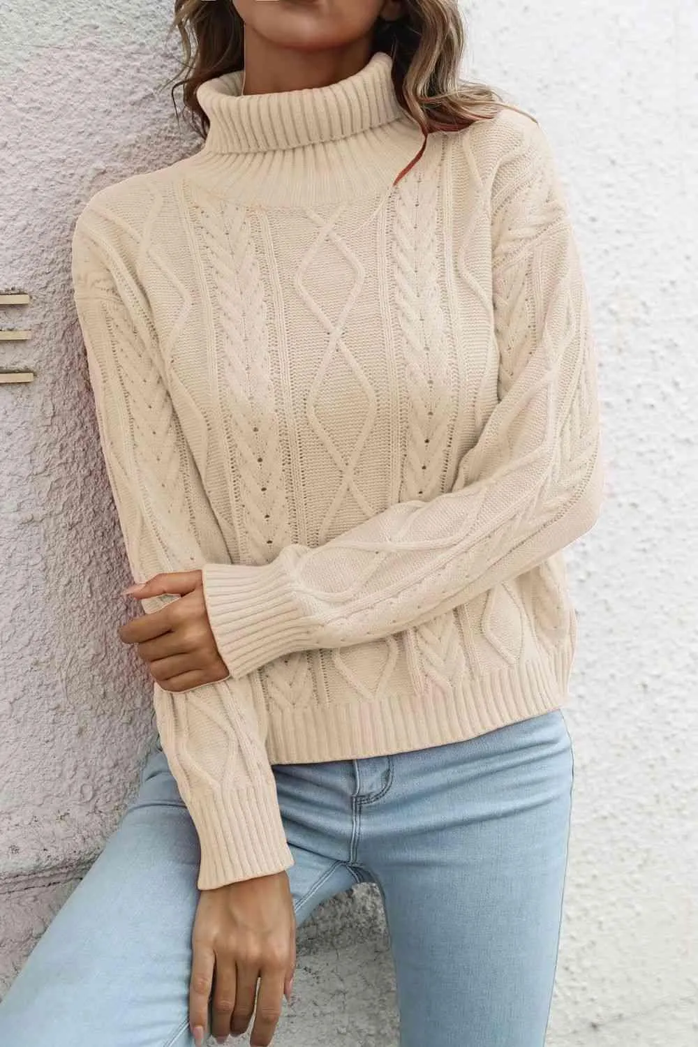 Winter Staple Crew Neck Knit Turtleneck Sweater