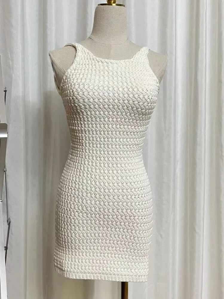 Women Vestidos Slim Robe Knitting Short Dress