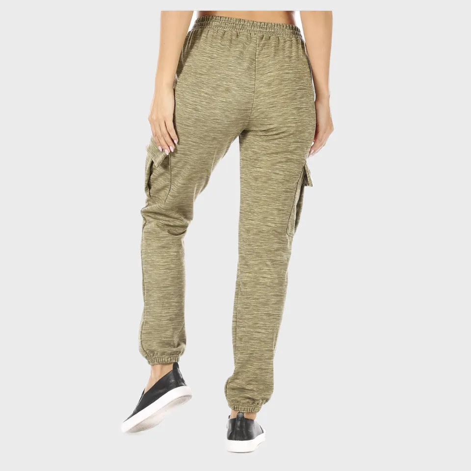 Womens Jogger Pants High Waisted Warm Fleece Lined Drawstring Cargo Pockets