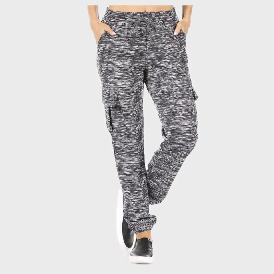 Womens Jogger Pants High Waisted Warm Fleece Lined Drawstring Cargo Pockets