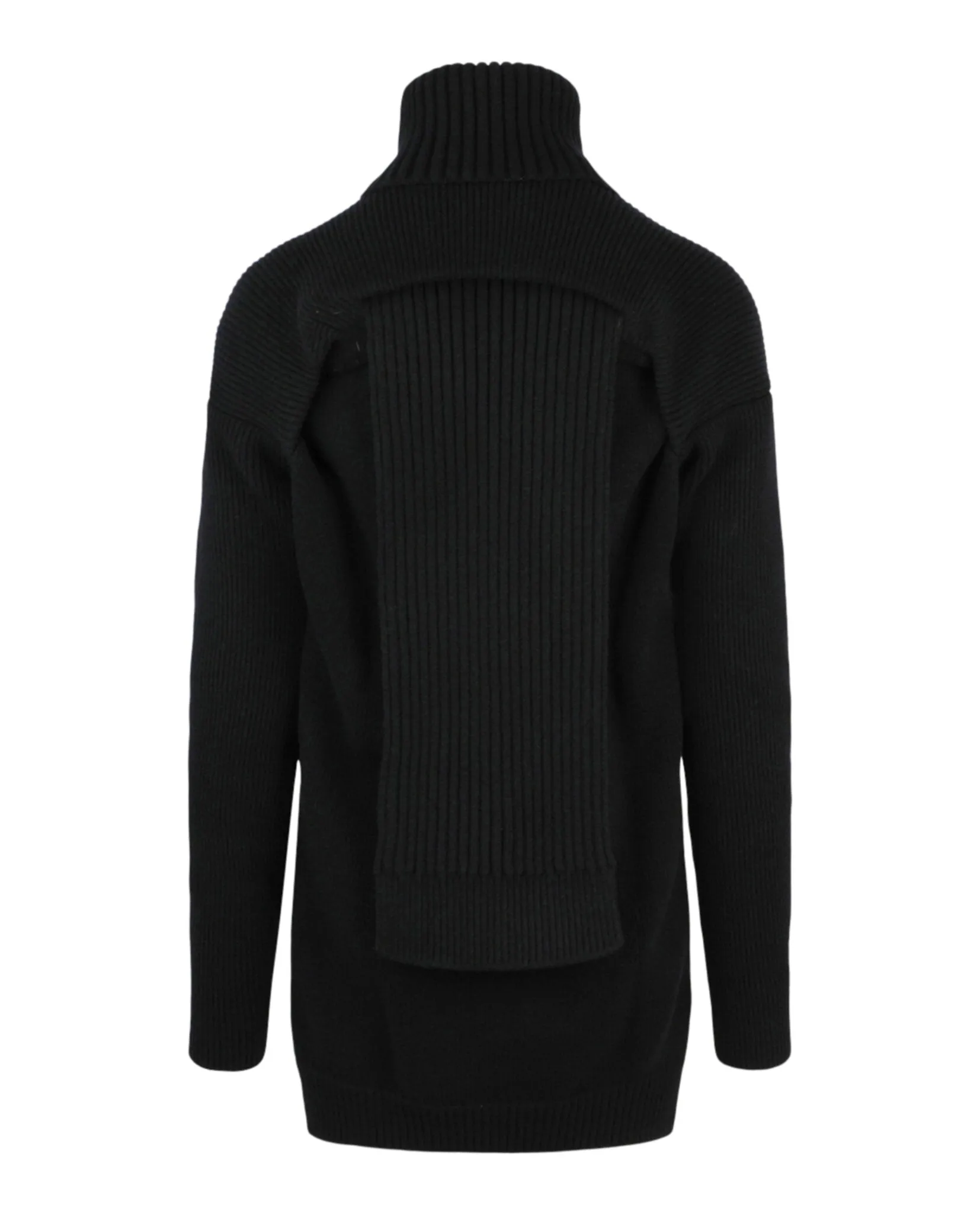 Wool Blend Turtleneck Scarf Sweater