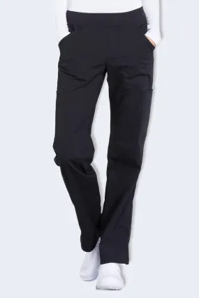 WW170 SUPERCARE Cherokee Professionals Women's Mid Rise Straight Leg Cargo Pant Black