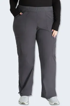 WW170 SUPERCARE Cherokee Professionals Women's Mid Rise Straight Leg Cargo Pant Pewter