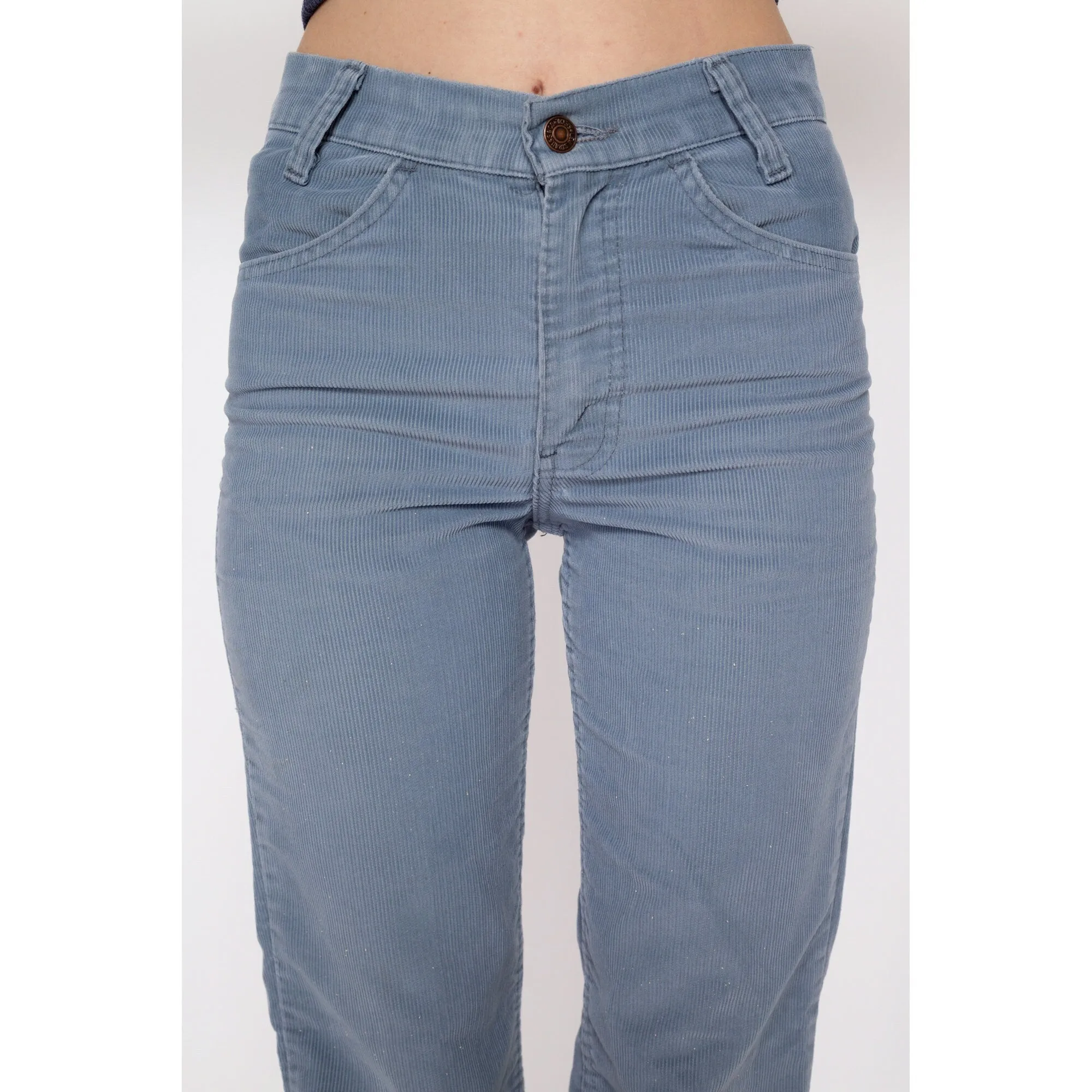 XS 70s Levi's Blue Corduroy Mid Rise Pants