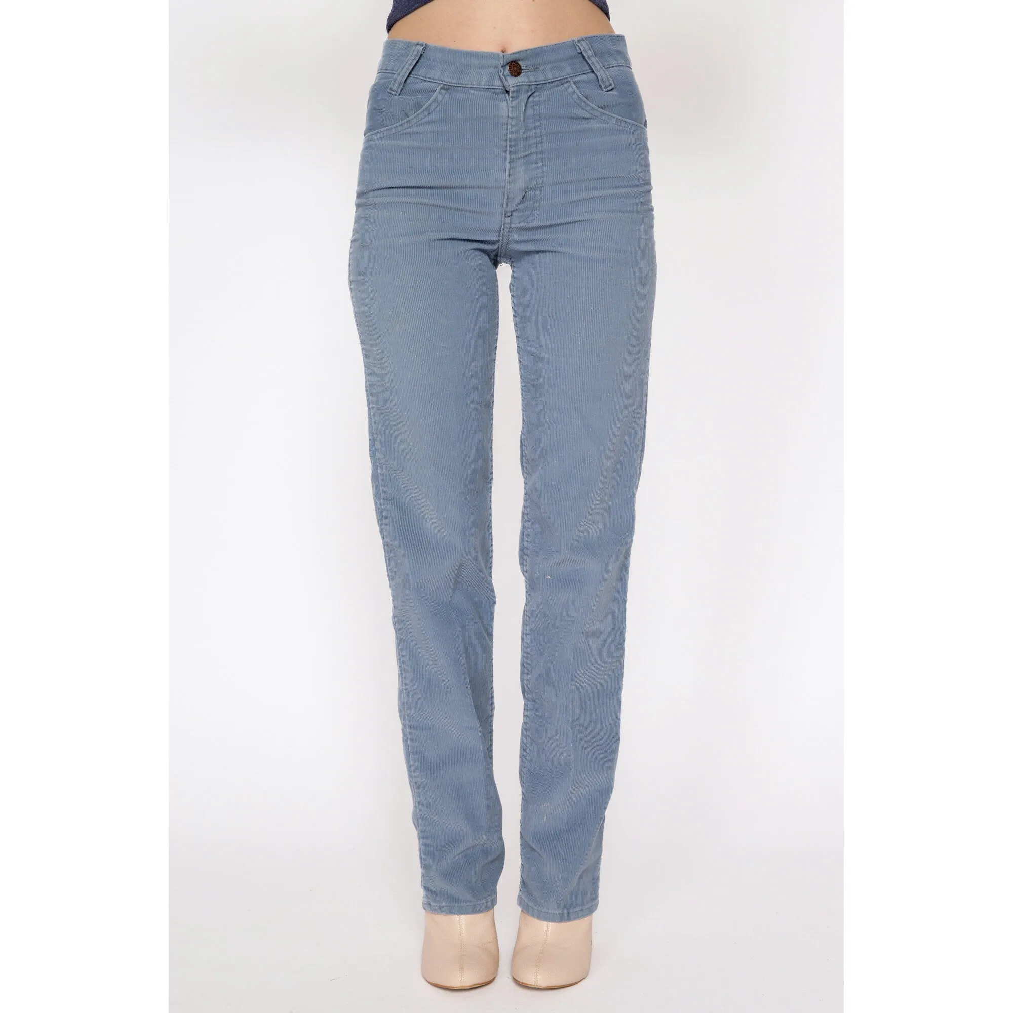 XS 70s Levi's Blue Corduroy Mid Rise Pants