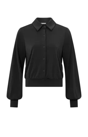 YAYA JERSEY BLOUSE BALLOON SLEEVES BLACK