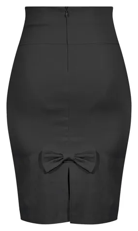 Z - Black Bow Back Pencil Skirt