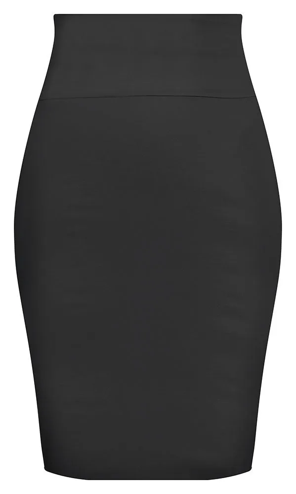Z - Black Bow Back Pencil Skirt