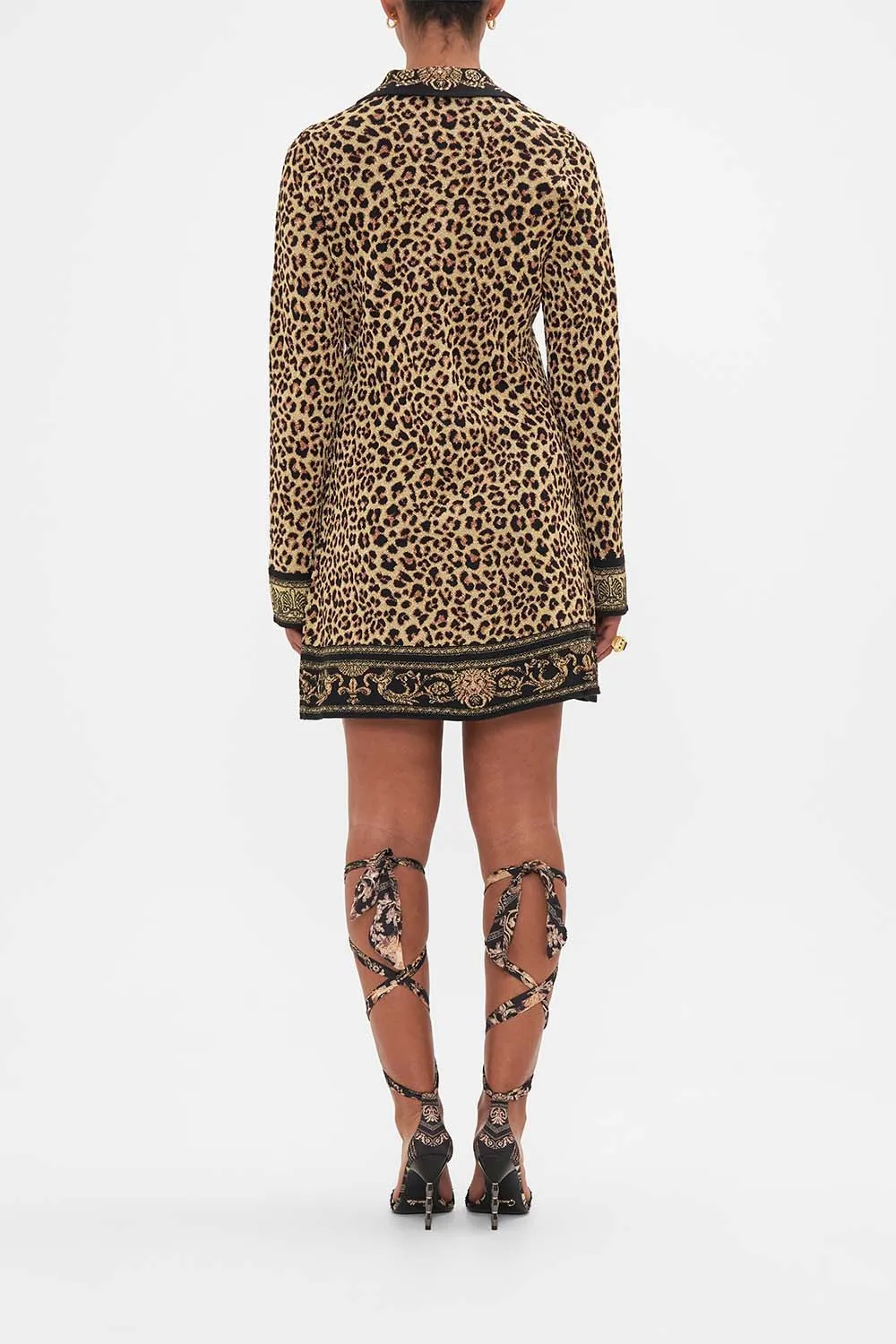 ZIP FRONT MINI KNIT DRESS STANDING OVATION